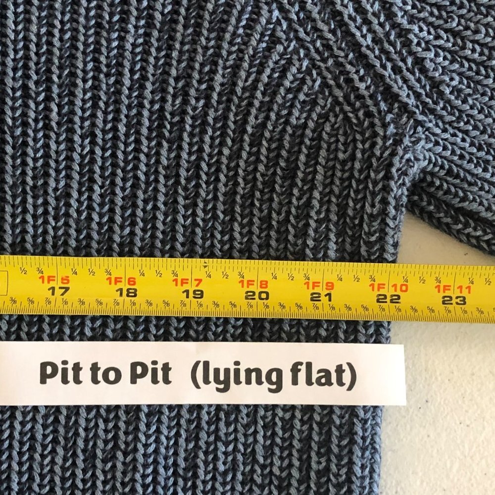 Bass Size L/G Men's Long Sleeve 1/4 Zip Heather Blue Sweater - Picture 4 of 14